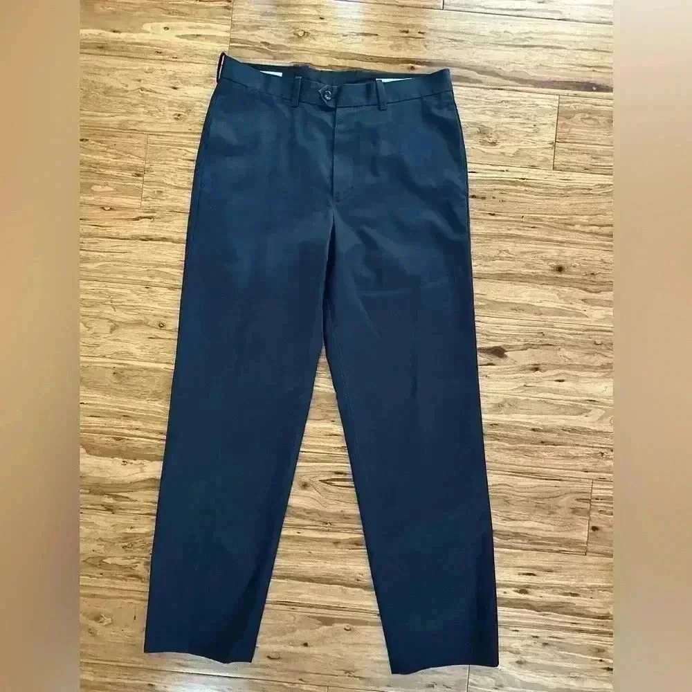 John W. Nordstrom 100% Supima Cotton Navy Blue Wrinkle Free Pants Size 33X32